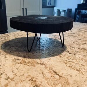 Black Wooden Hairpin Leg Riser Decor Cake Stand